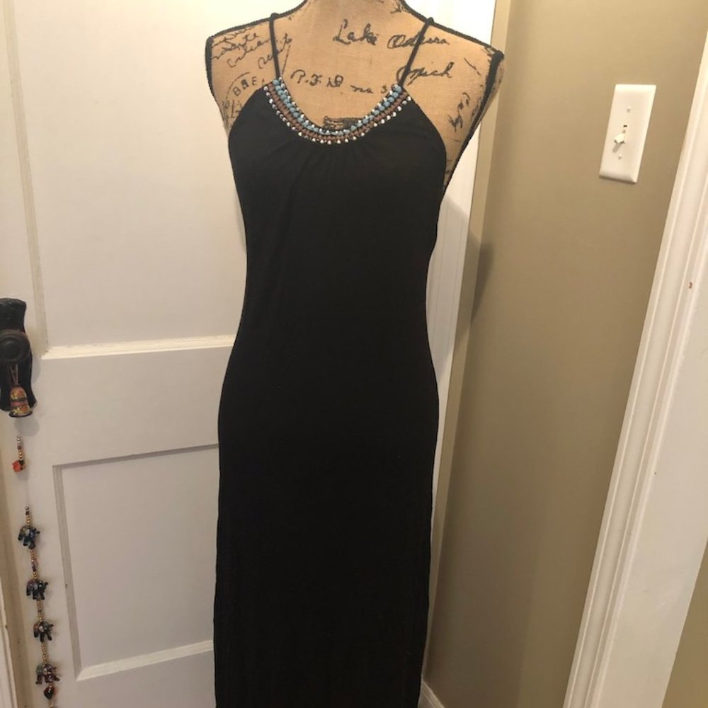 Black Maxi Dress with Beading